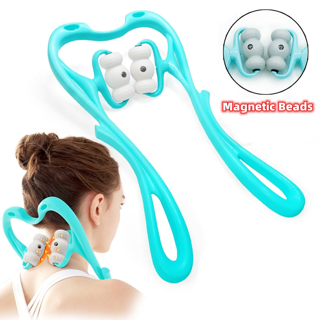 Neck Massager For Pain Relief  Neck Roller With 96 Pressure Point Neckbud Massage Roller For Neck Shoulder Waist Leg Foot Handheld Relaxer Tool